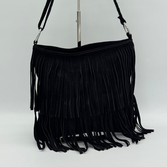 Suede Fringing Messenger Style Crossbody Bag