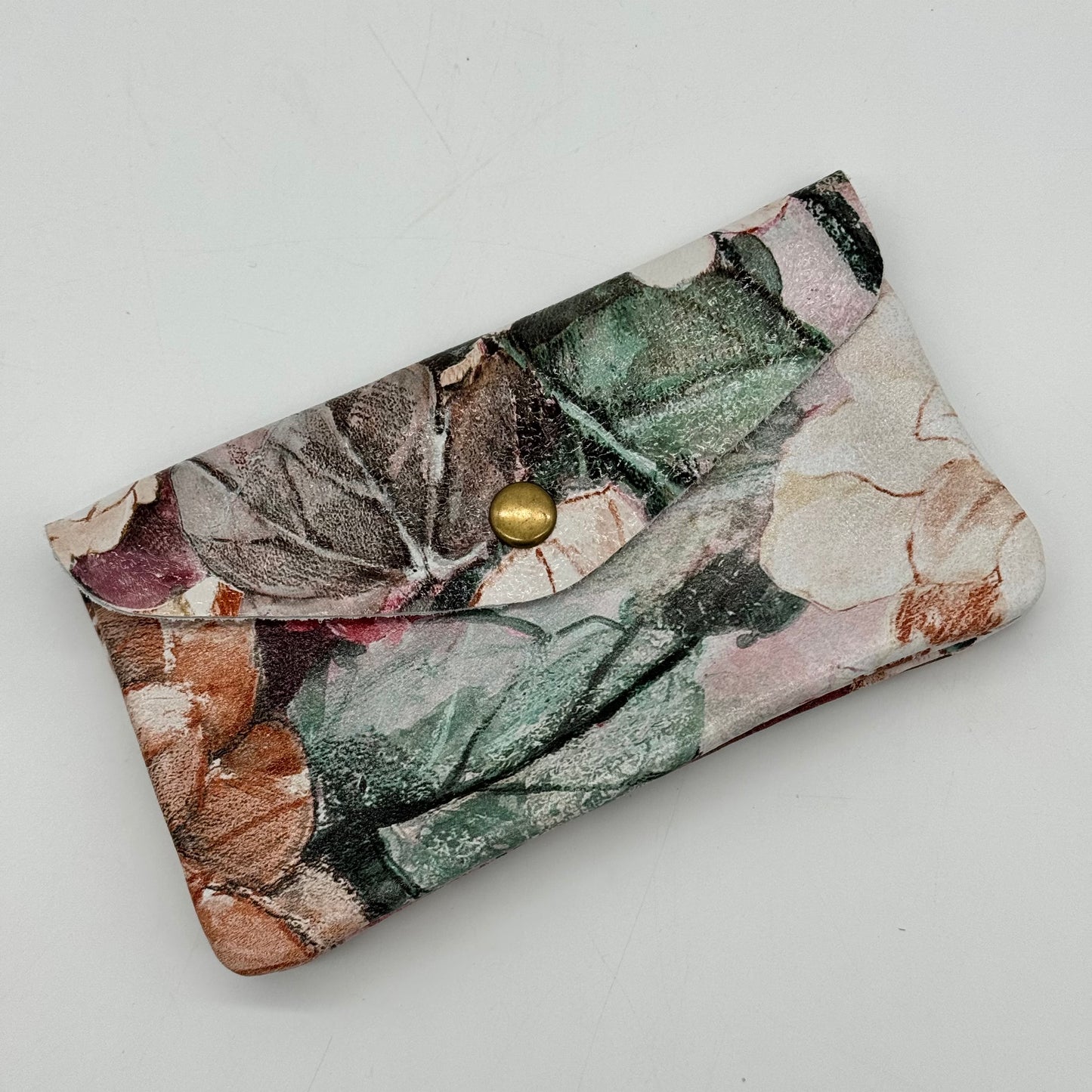 Leather Floral Popper Purse