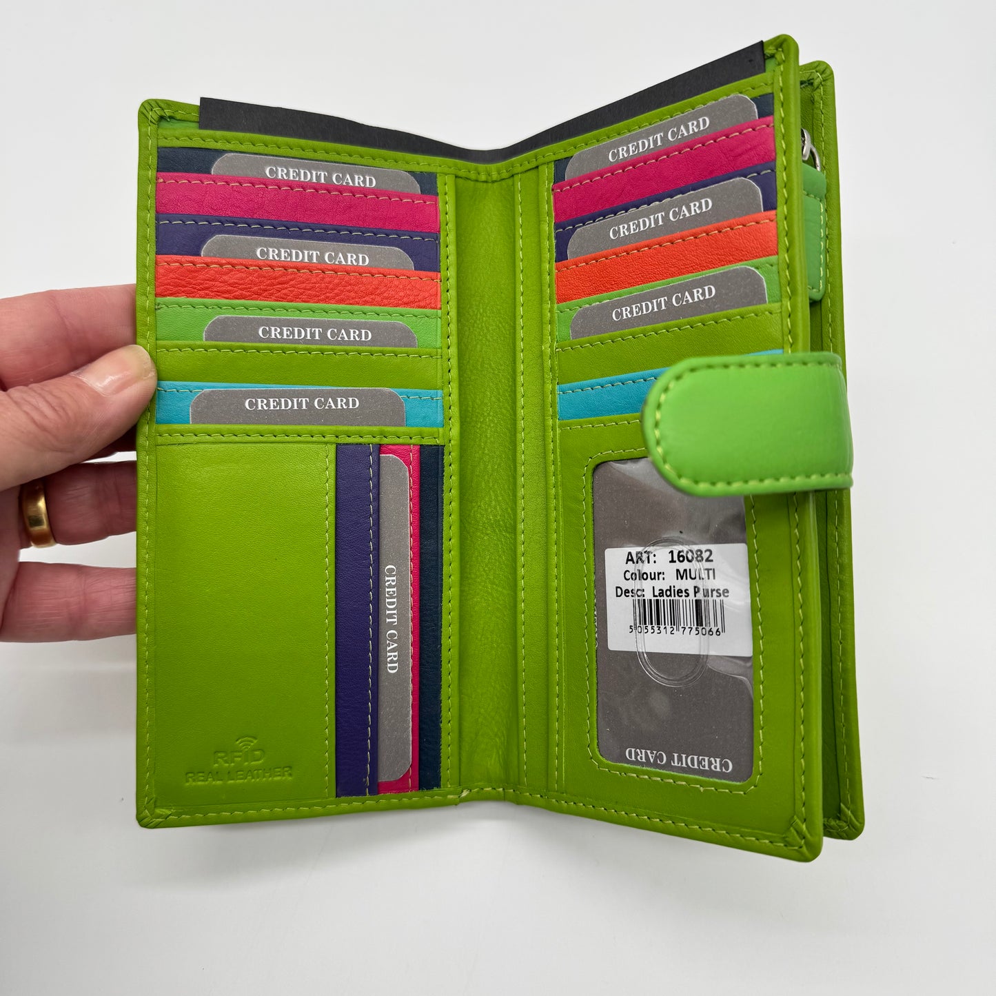 RFID Leather Multi Colour Wallet Purse