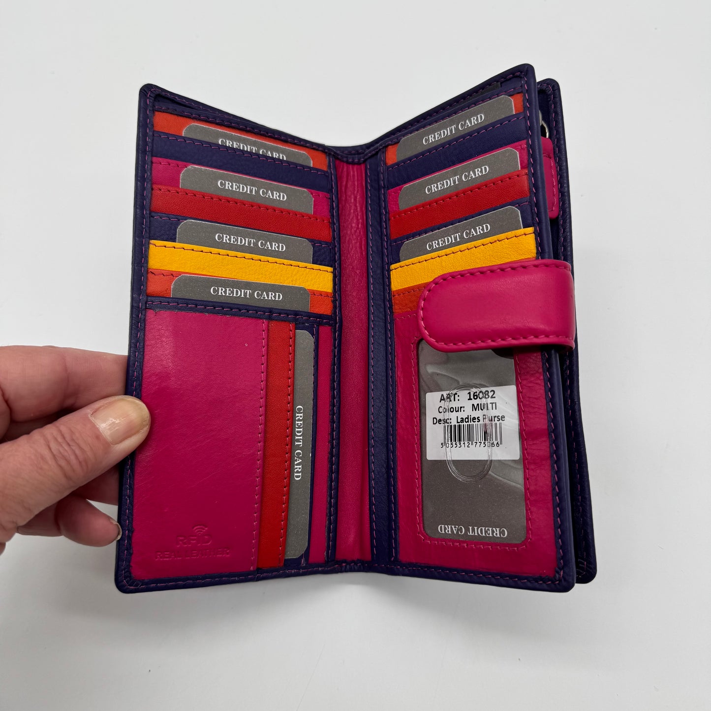 RFID Leather Multi Colour Wallet Purse