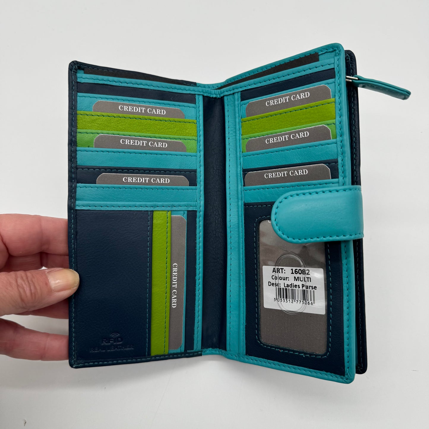 RFID Leather Multi Colour Wallet Purse