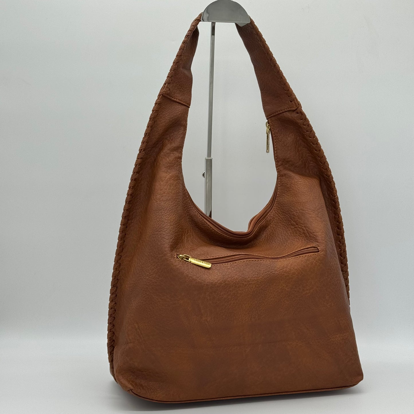 Faux Leather Hobo Shoulder Bag