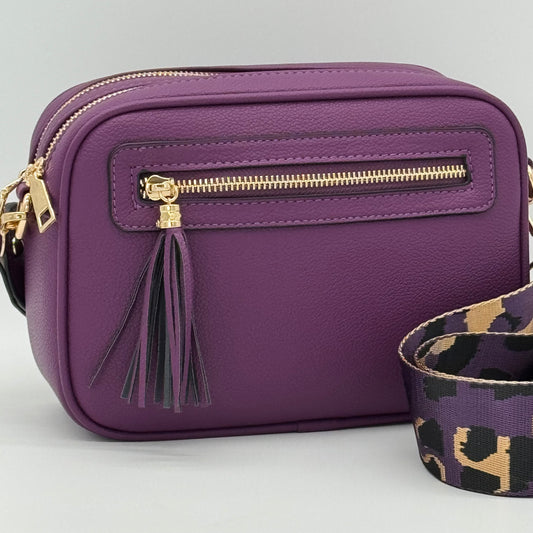 Faux Leather Crossbody Camera Bag
