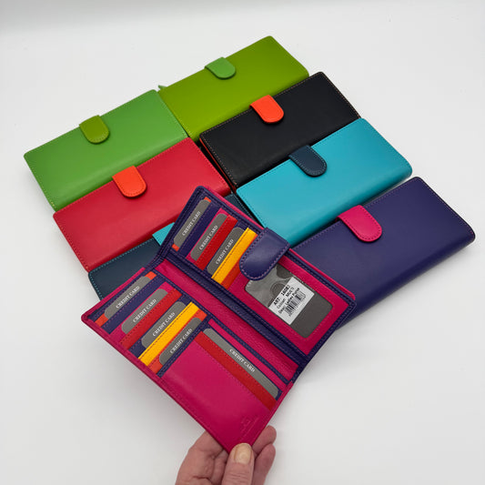 RFID Leather Multi Colour Wallet Purse