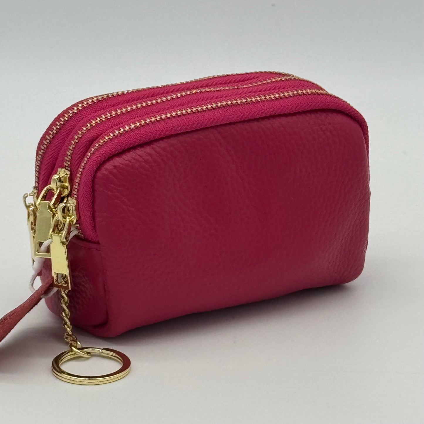 Leather Triple Zip Purse