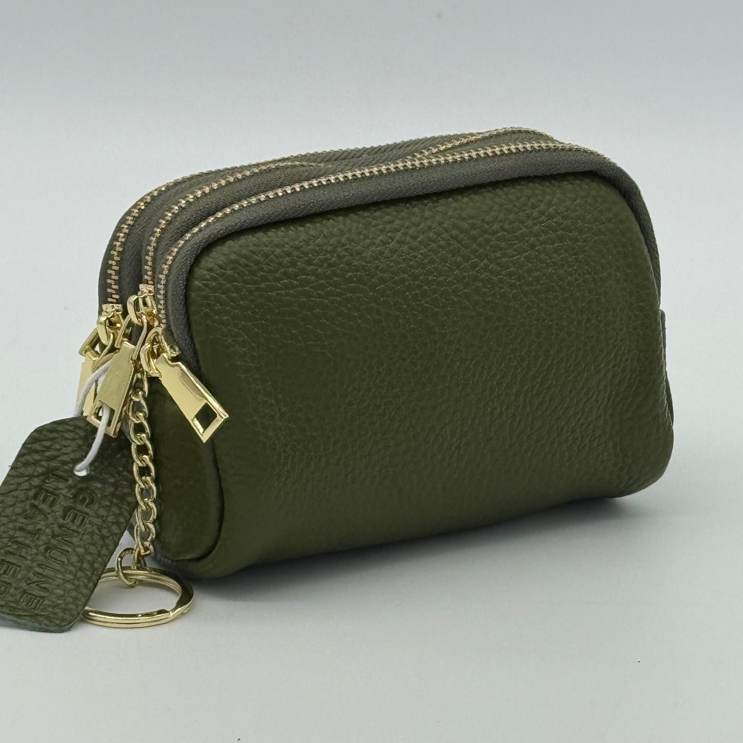 Leather Triple Zip Purse