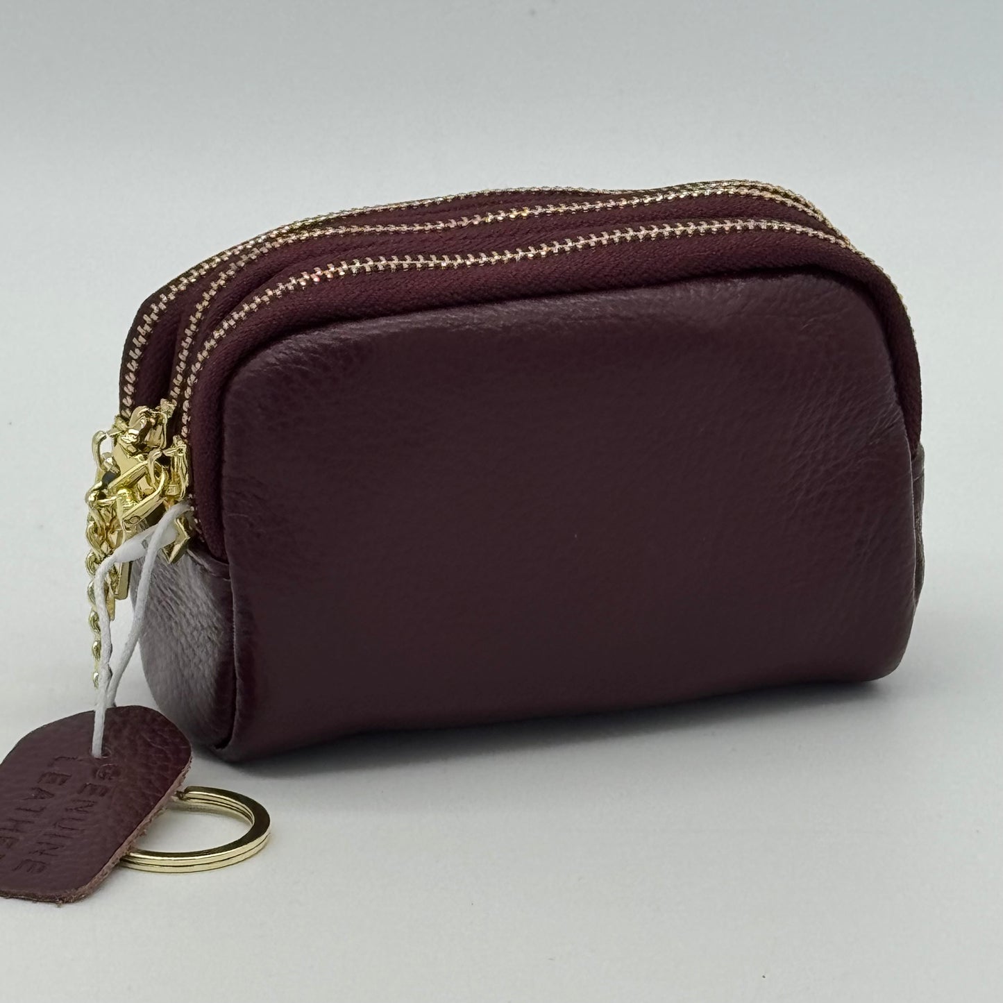 Leather Triple Zip Purse