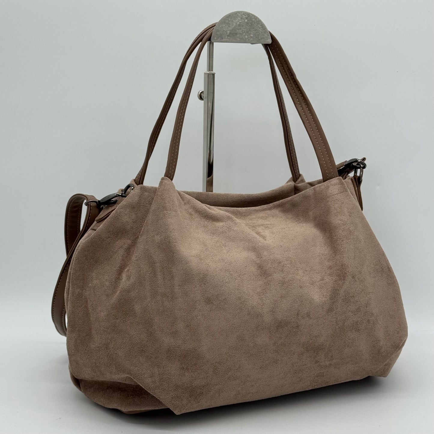 Faux Suede Slouch Shoulder Bag