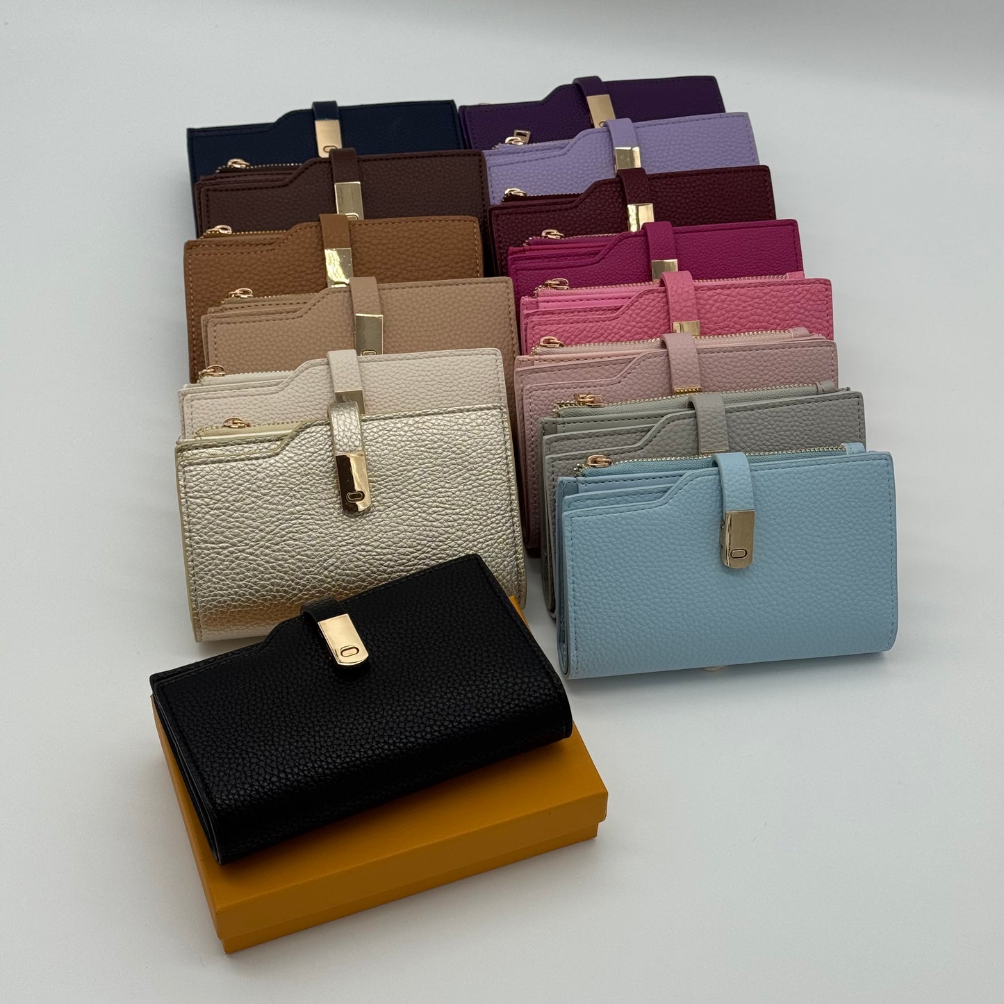 Boxed Faux Leather Purse