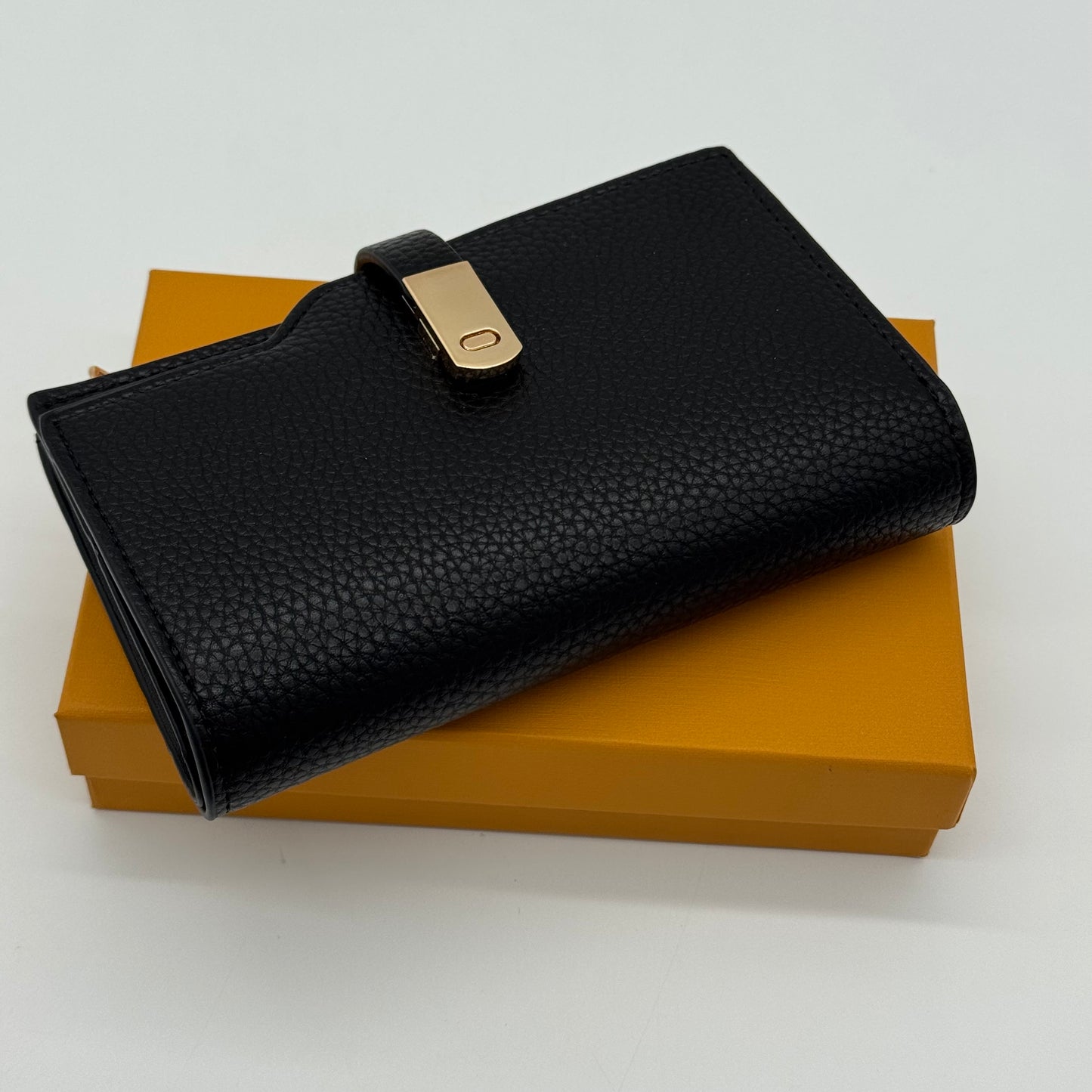 Boxed Faux Leather Purse