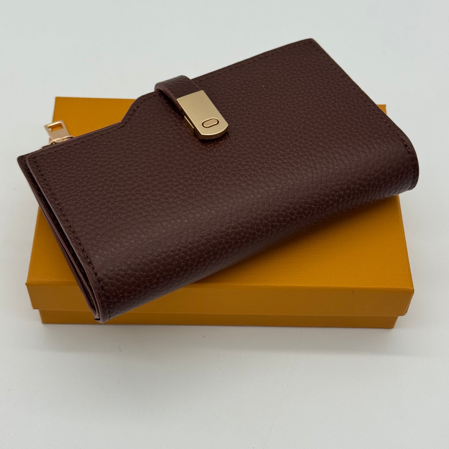 Boxed Faux Leather Purse