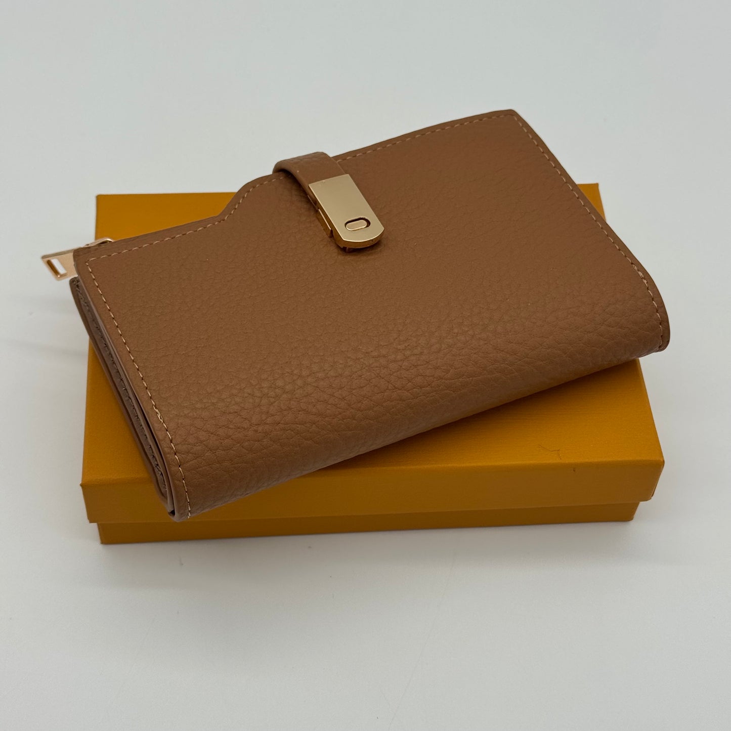 Boxed Faux Leather Purse