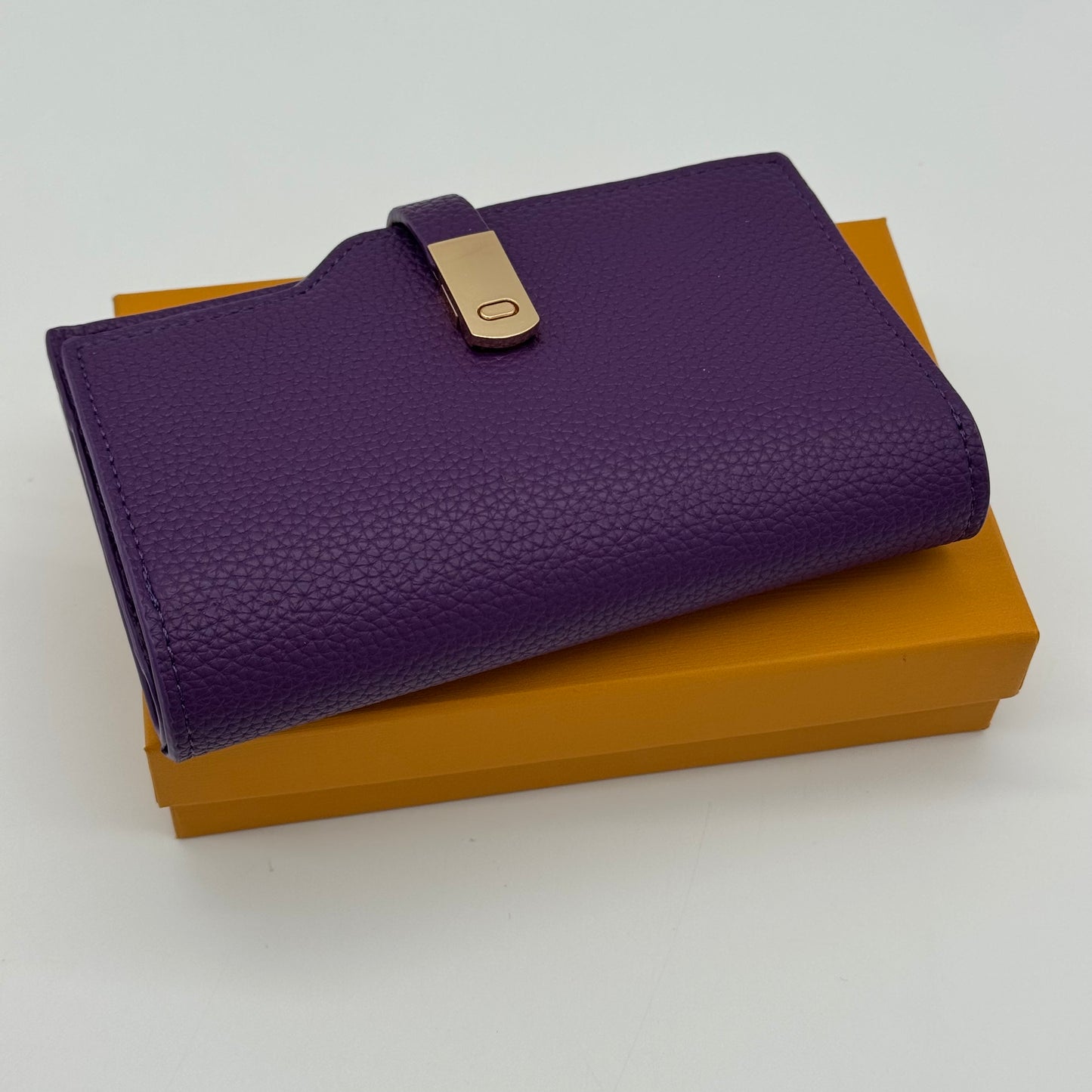 Boxed Faux Leather Purse