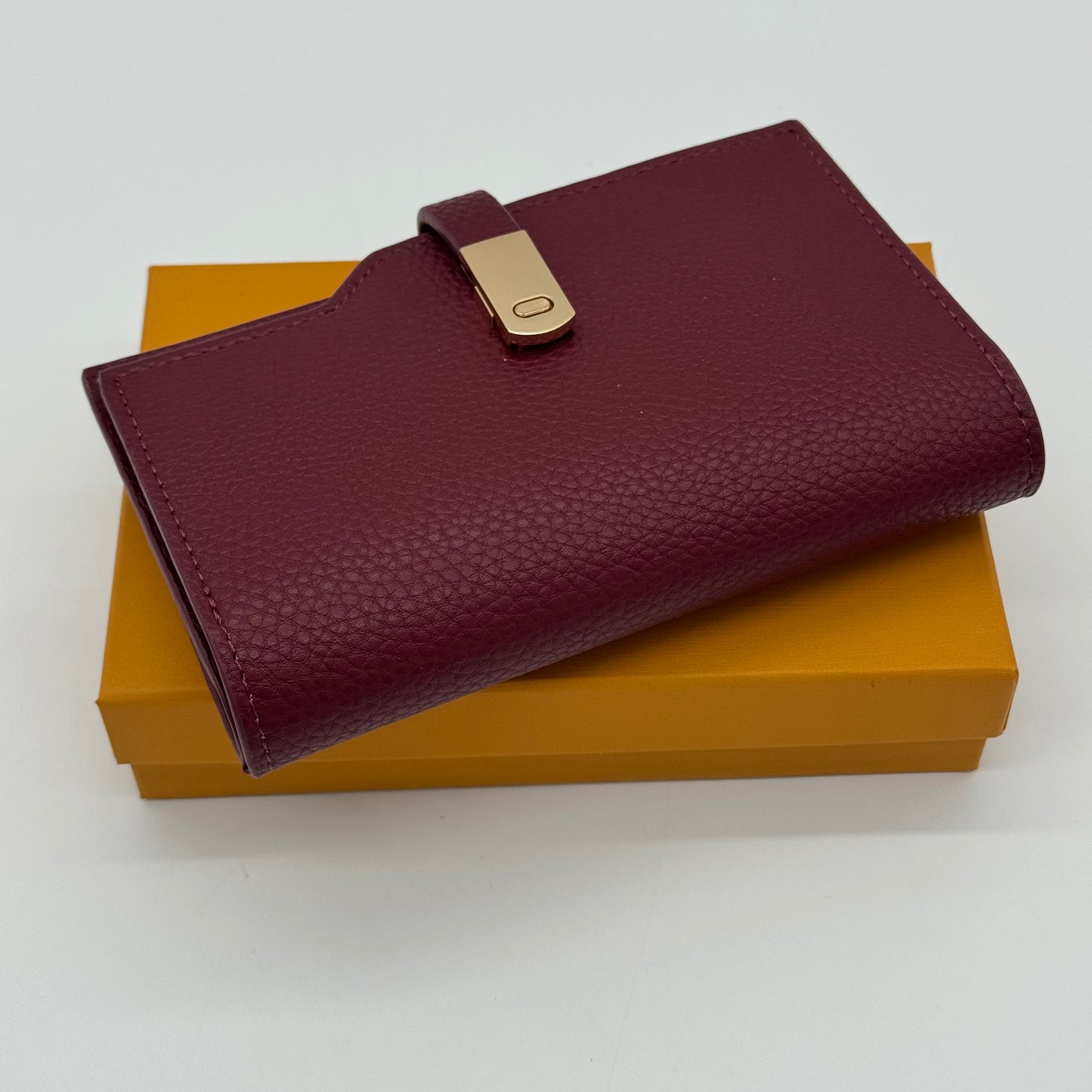 Boxed Faux Leather Purse