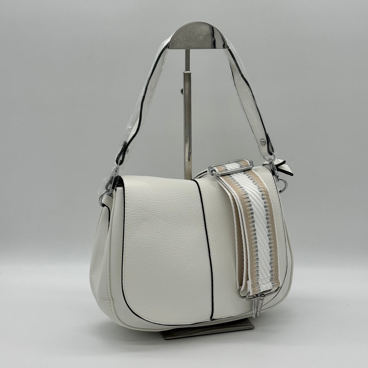 Faux Leather Crossbody Saddle Bag