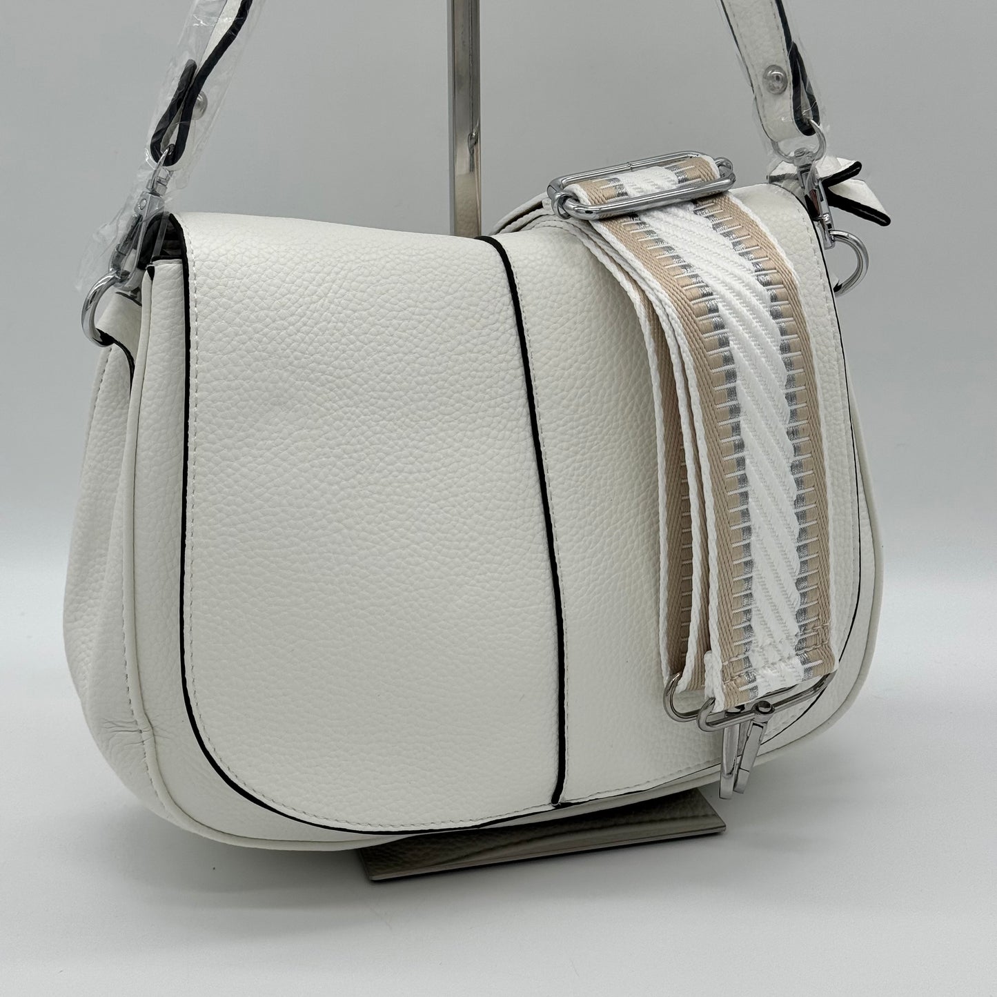 Faux Leather Crossbody Saddle Bag