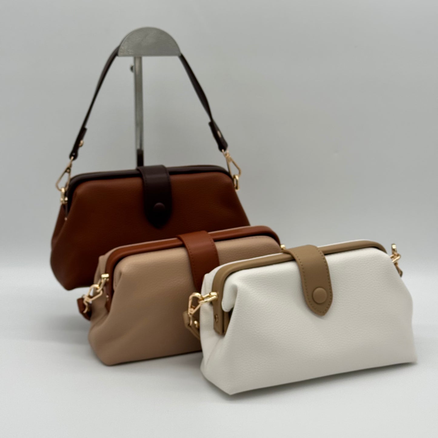 Faux Leather Small Grab Crossbody Bag