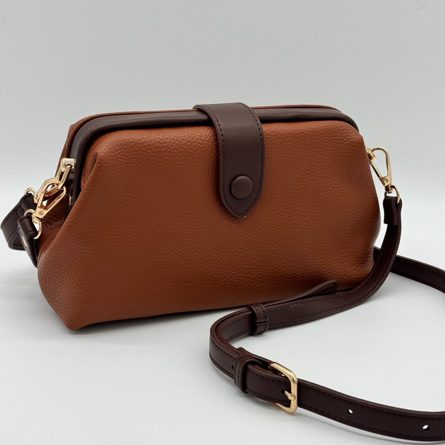Faux Leather Small Grab Crossbody Bag