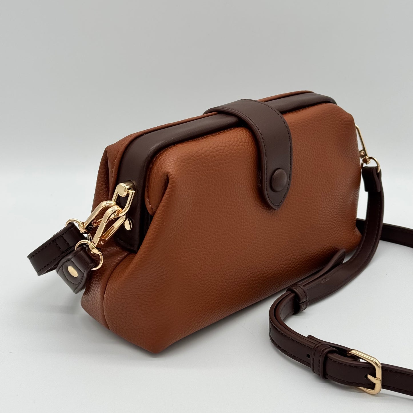 Faux Leather Small Grab Crossbody Bag