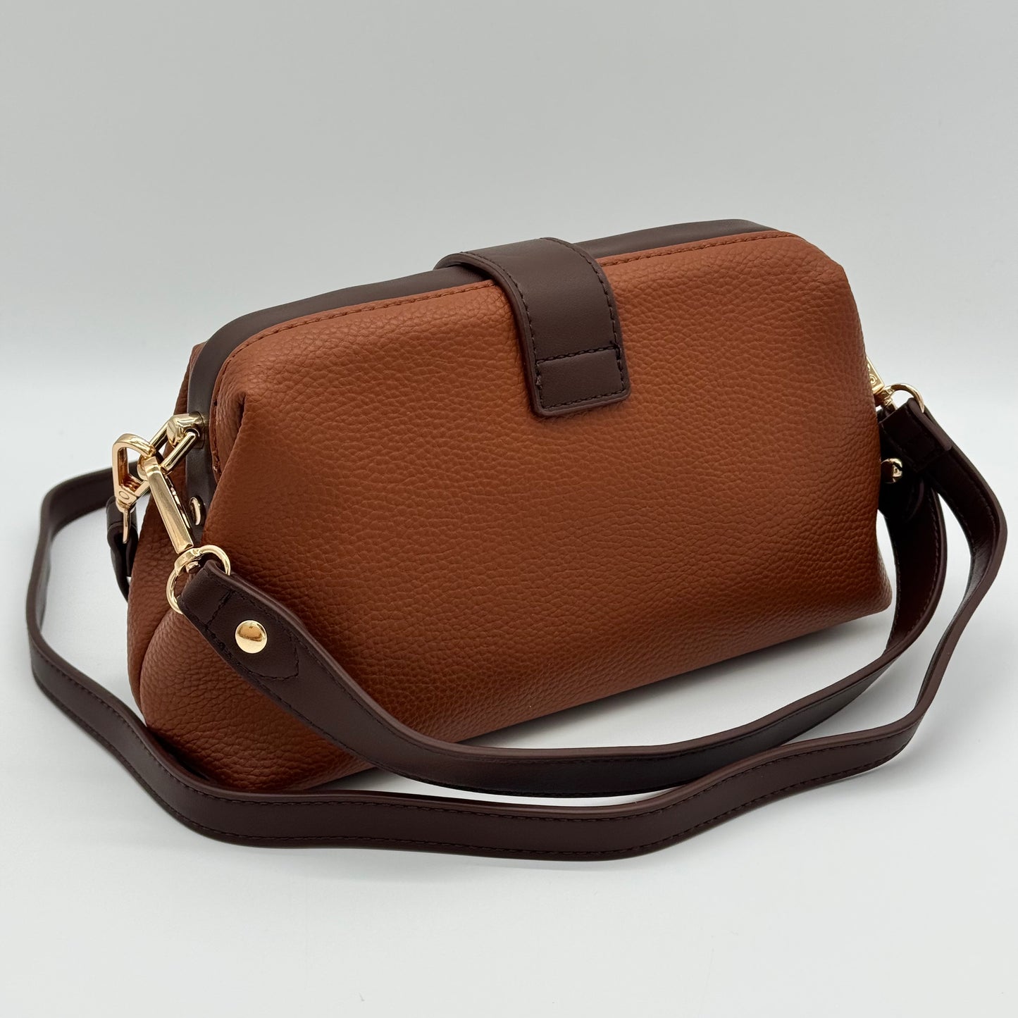 Faux Leather Small Grab Crossbody Bag