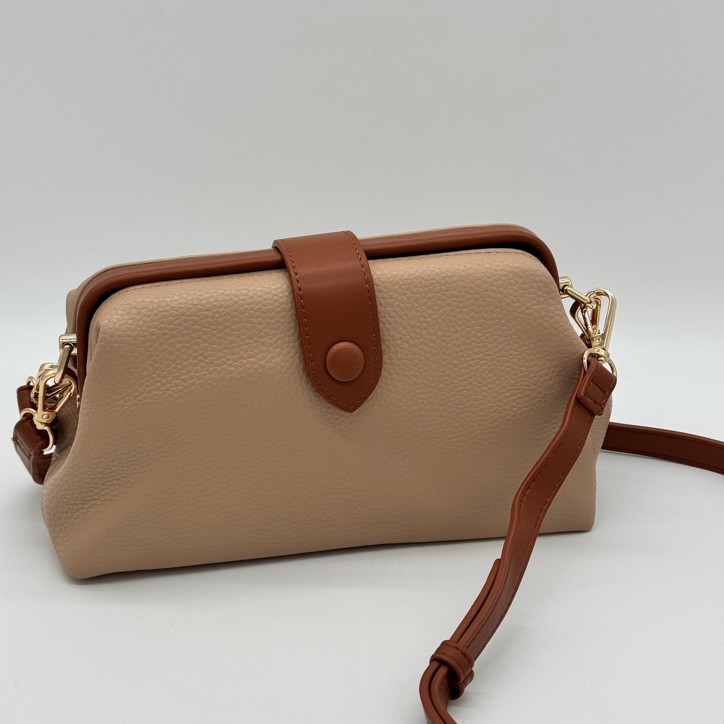 Faux Leather Small Grab Crossbody Bag