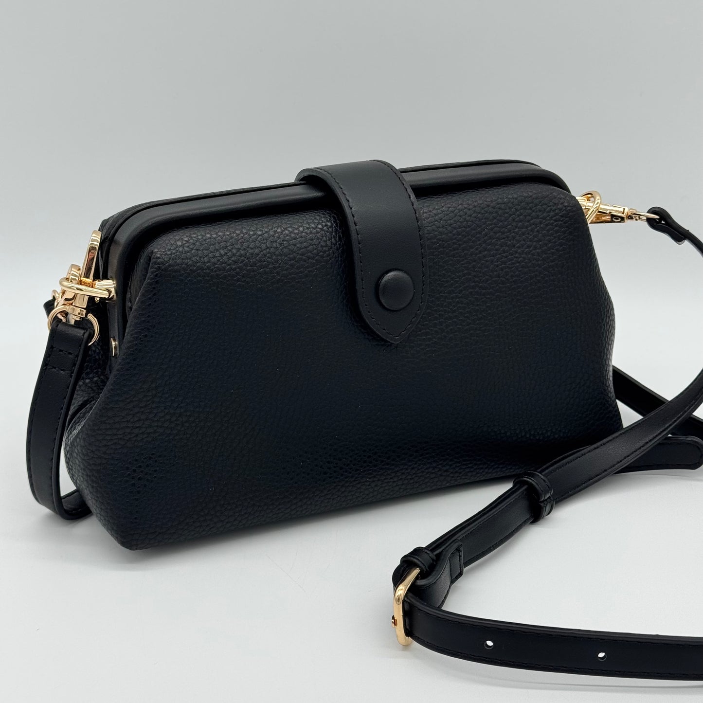 Faux Leather Small Grab Crossbody Bag