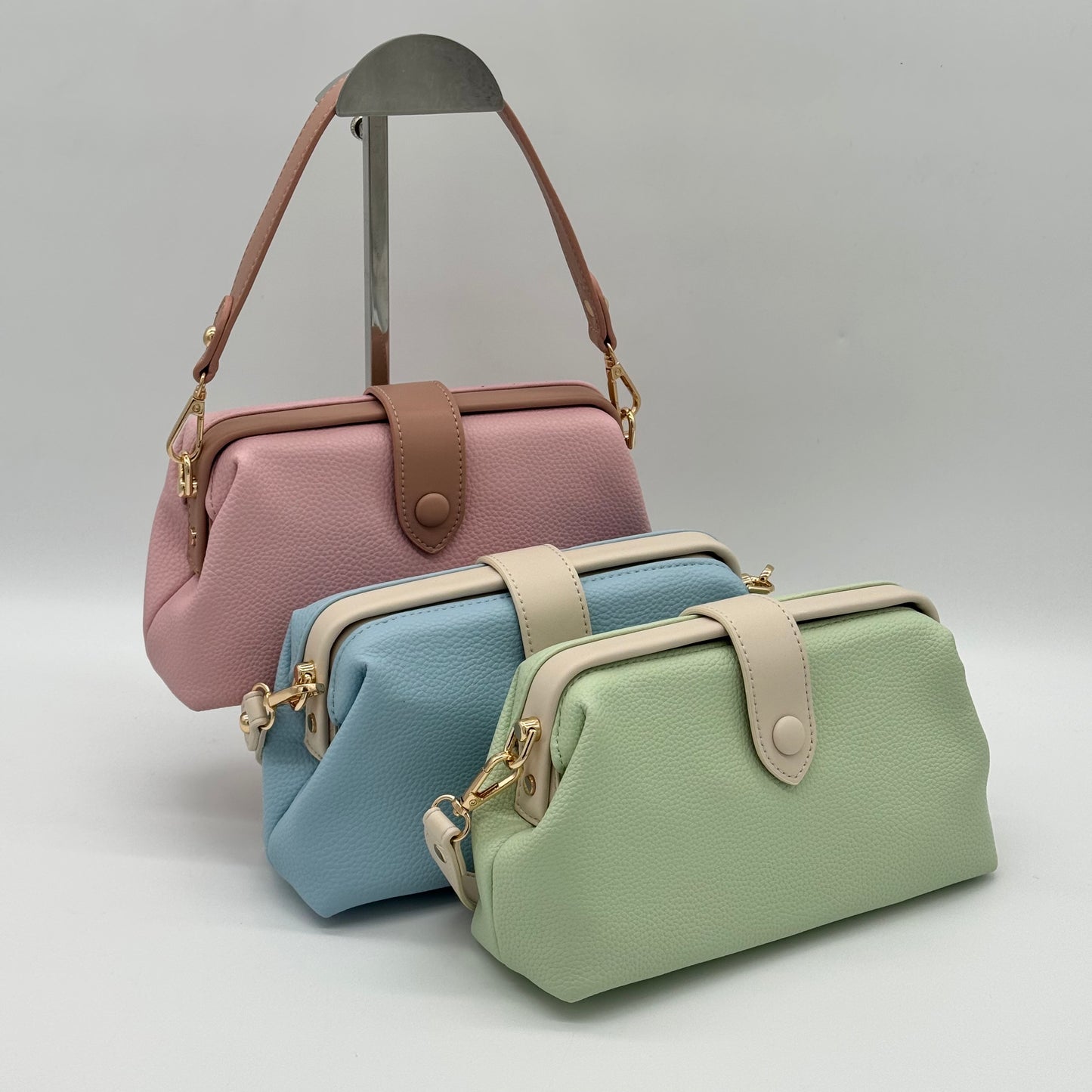 Faux Leather Small Grab Crossbody Bag