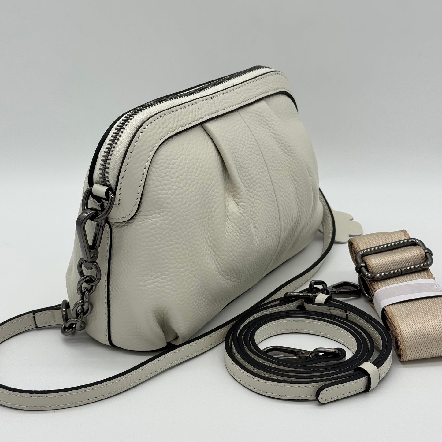 Leather Pleated Bag