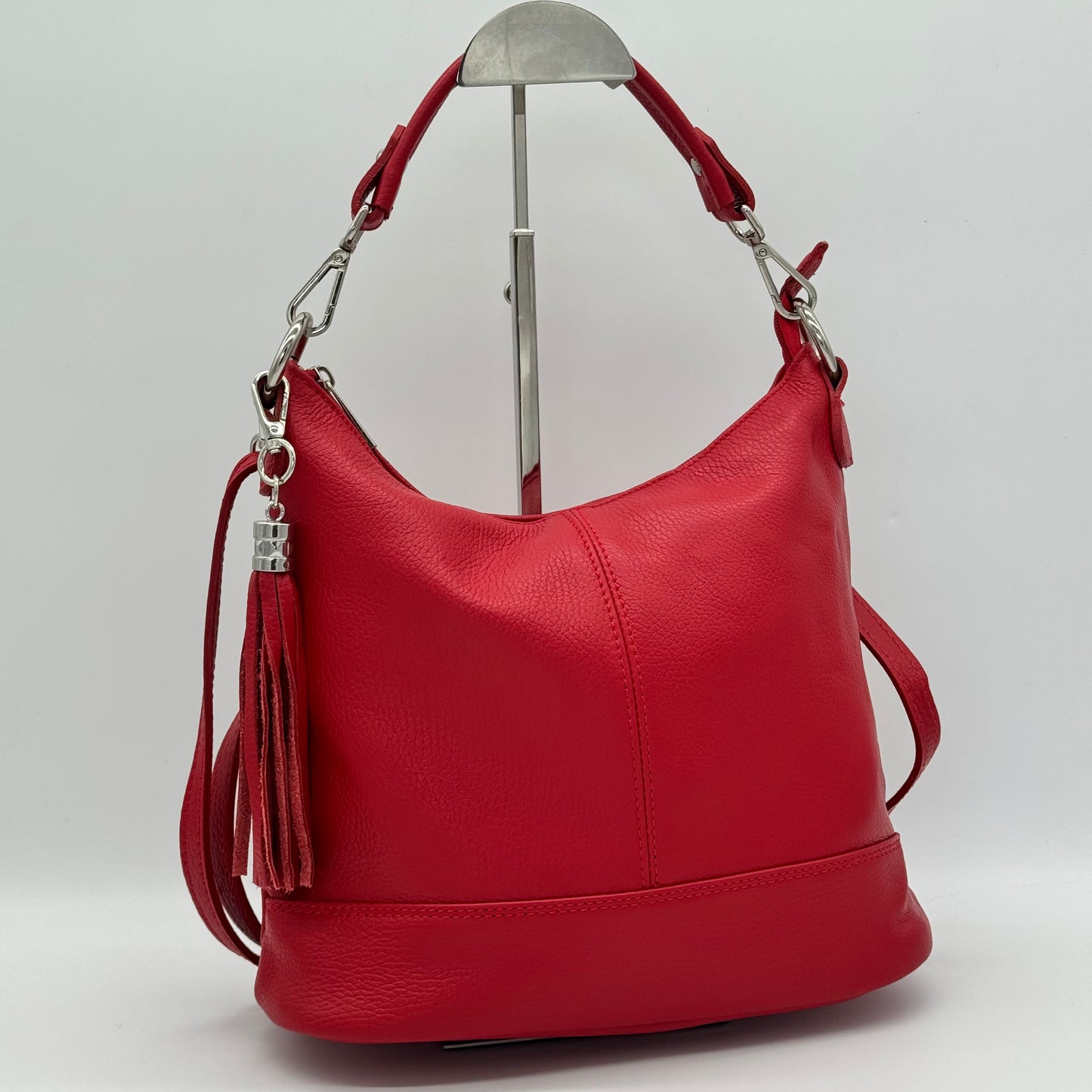 Leather Shoulder Crossbody Tassel Bag