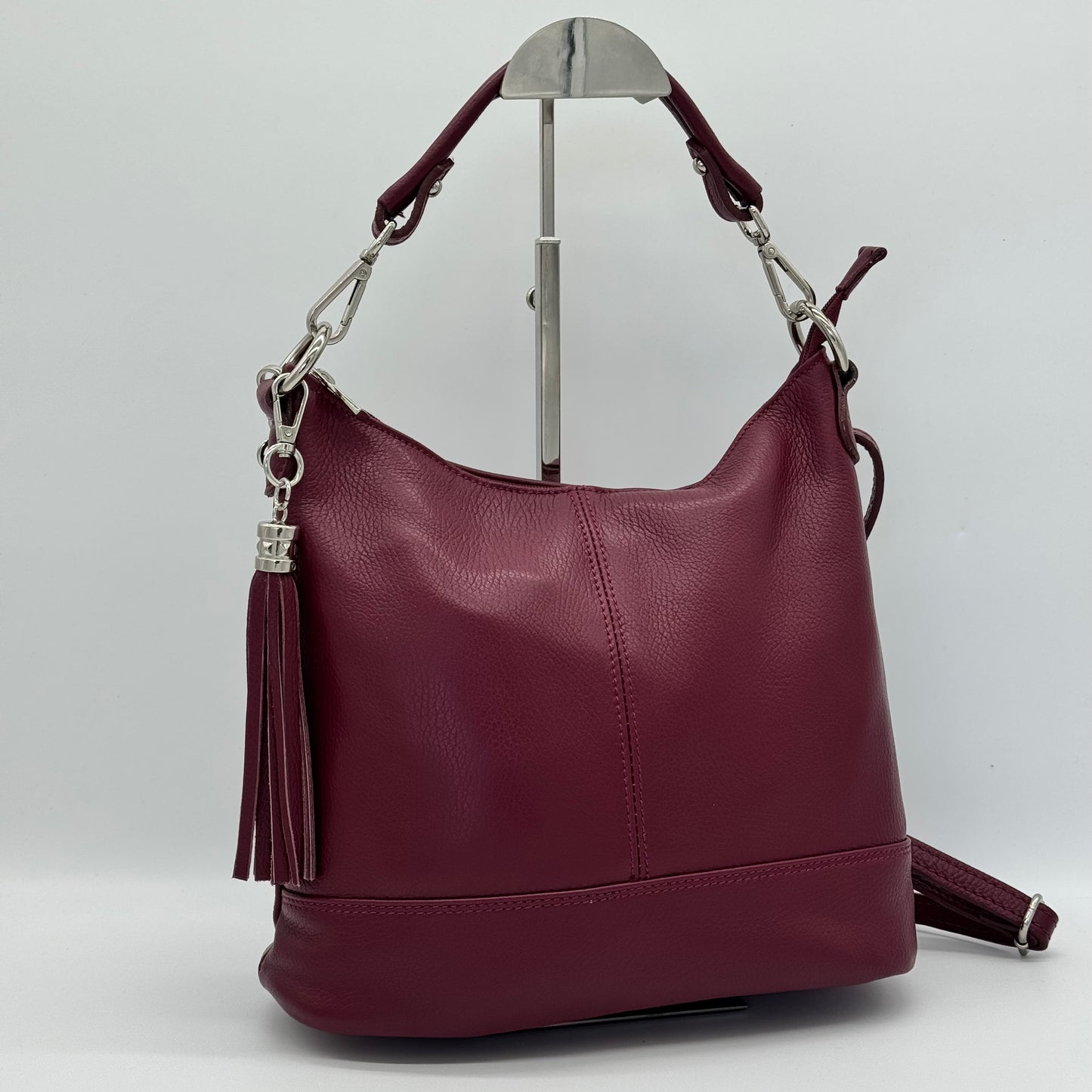 Leather Shoulder Crossbody Tassel Bag