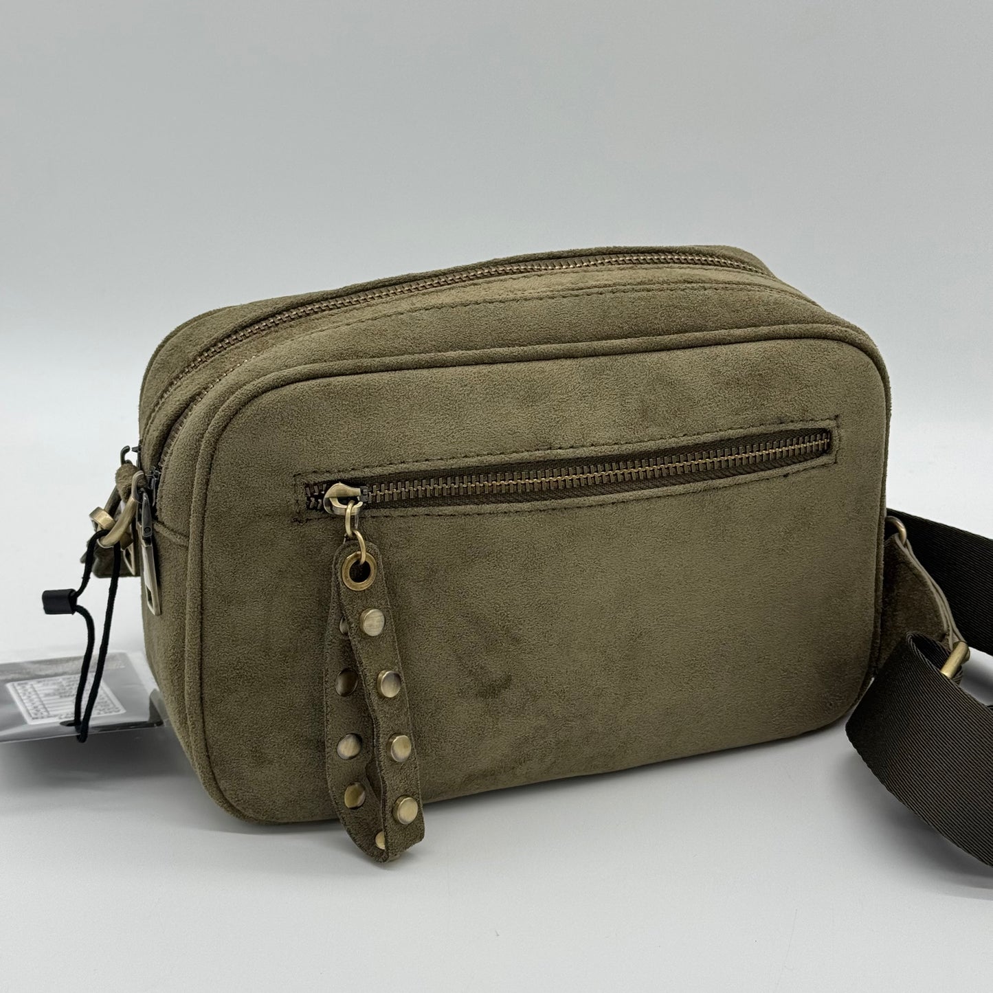 Faux Suede Crossbody Bag