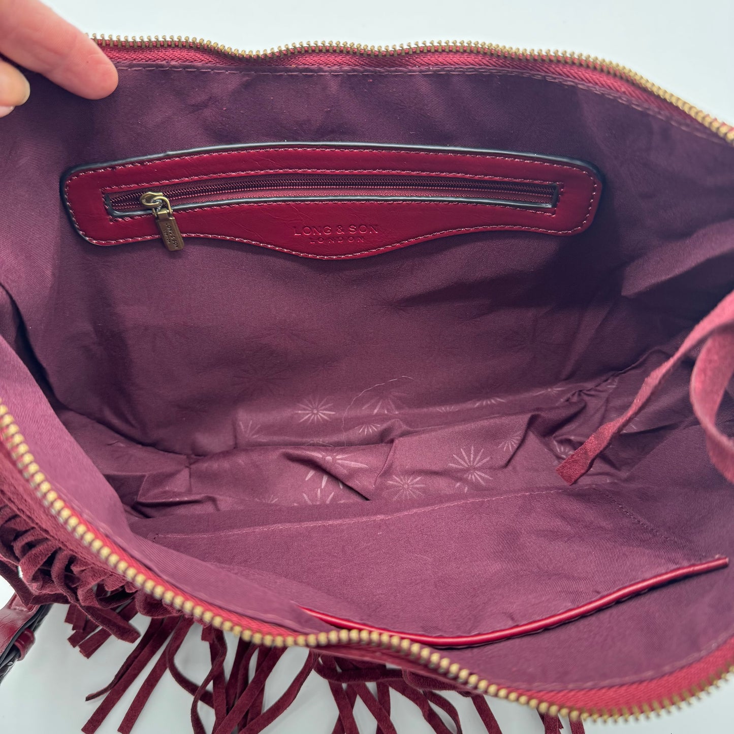 Faux Suede Half Moon Bag