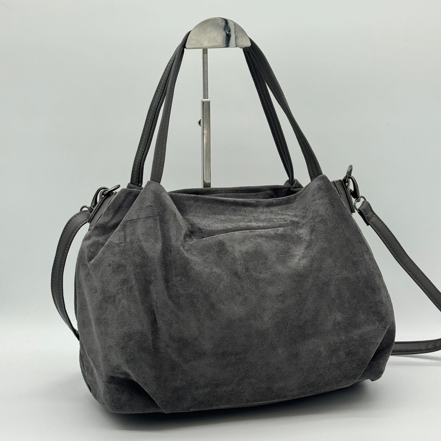 Faux Suede Slouch Shoulder Bag