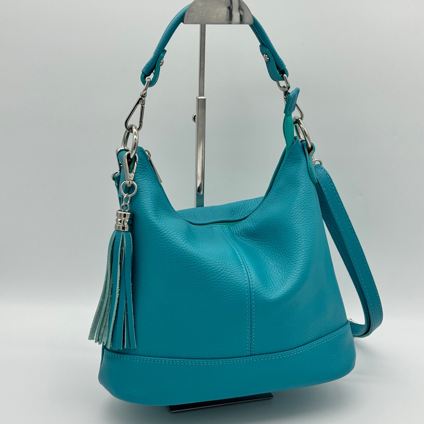 Leather Shoulder Crossbody Tassel Bag