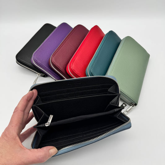 Leather Zipped Long Purse