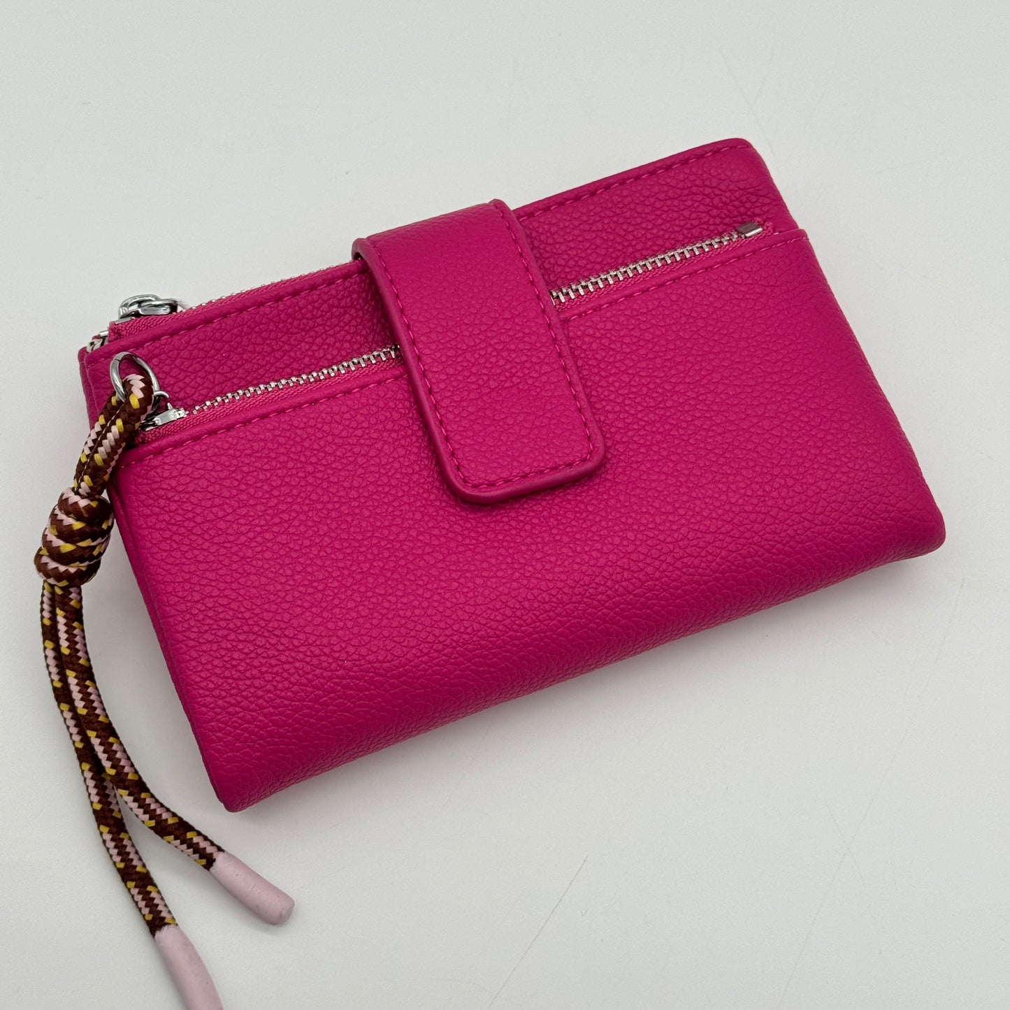 Faux Leather Triple Zip Purse