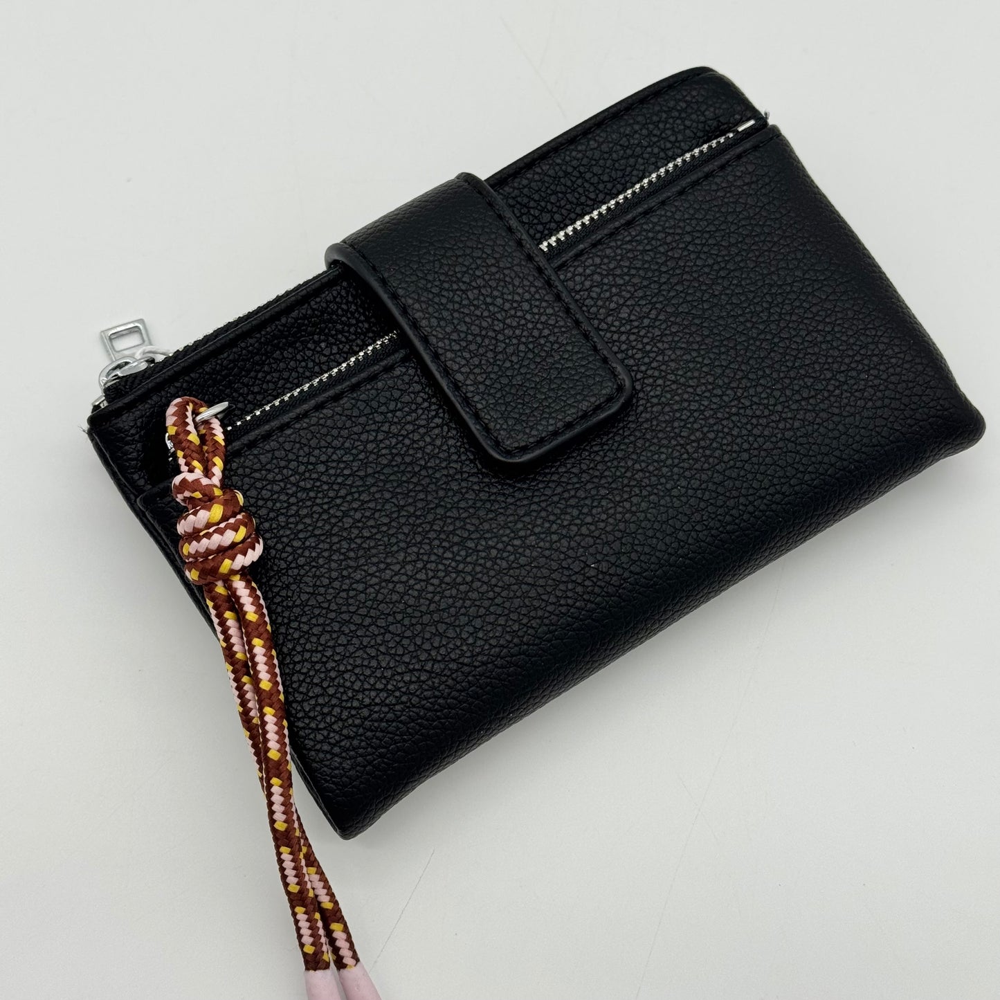 Faux Leather Triple Zip Purse