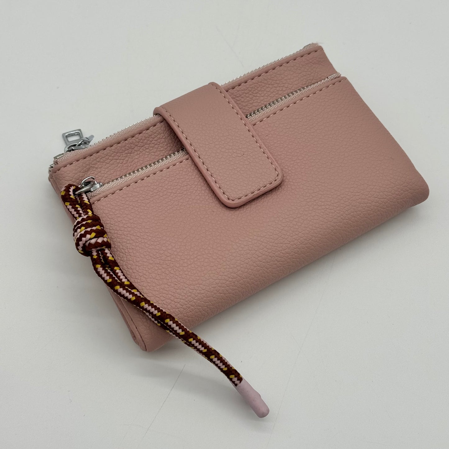 Faux Leather Triple Zip Purse