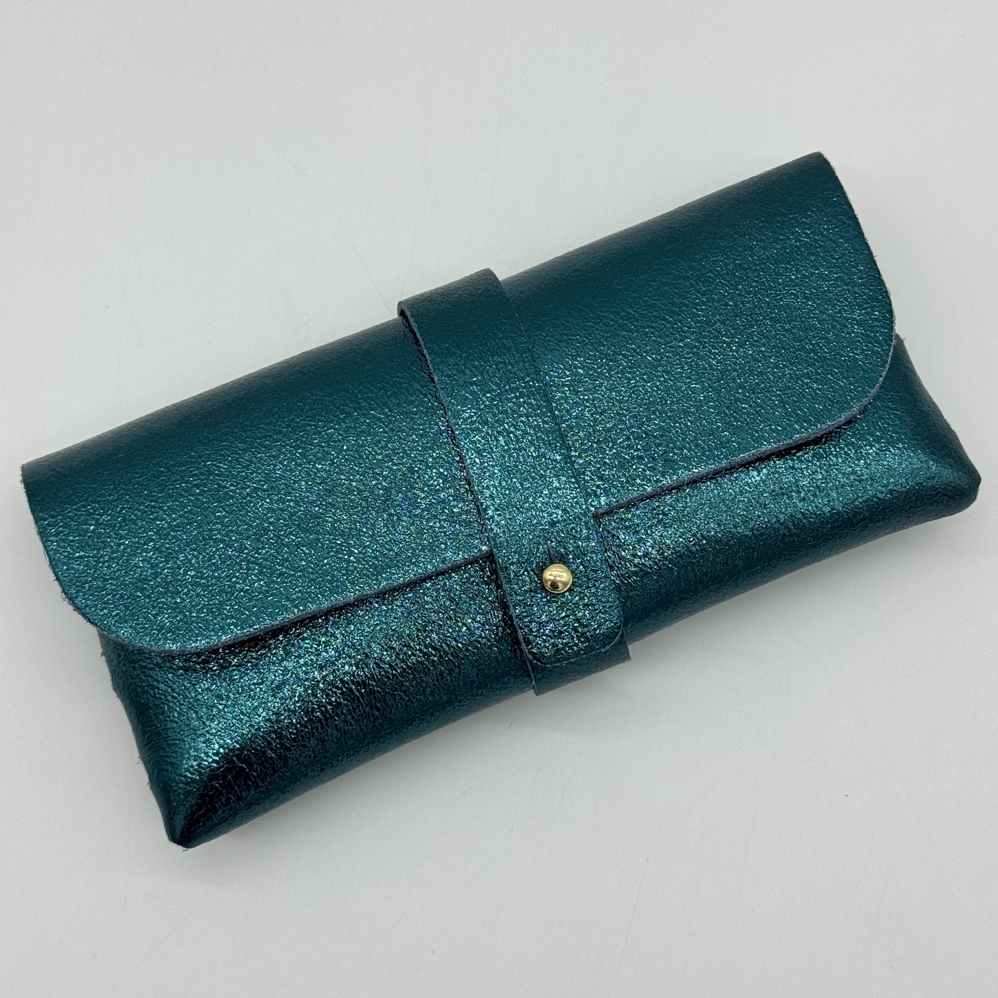 Metallic Leather Glasses Case