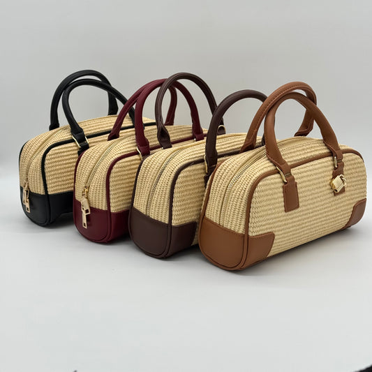 Straw Crossbody Grab Bag