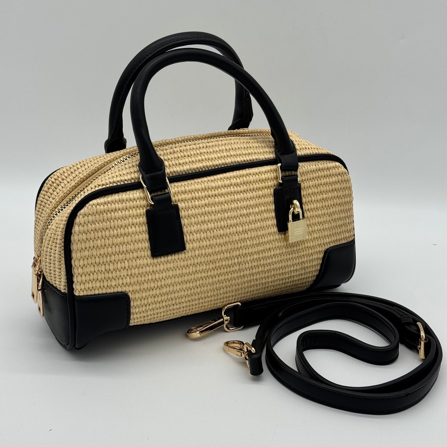 Straw Crossbody Grab Bag
