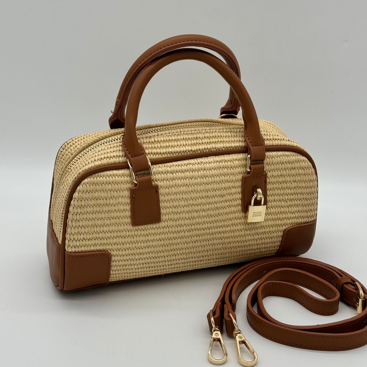 Straw Crossbody Grab Bag
