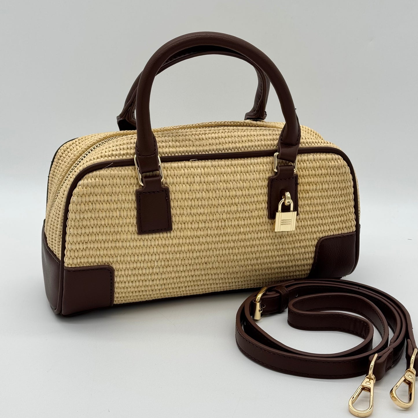 Straw Crossbody Grab Bag
