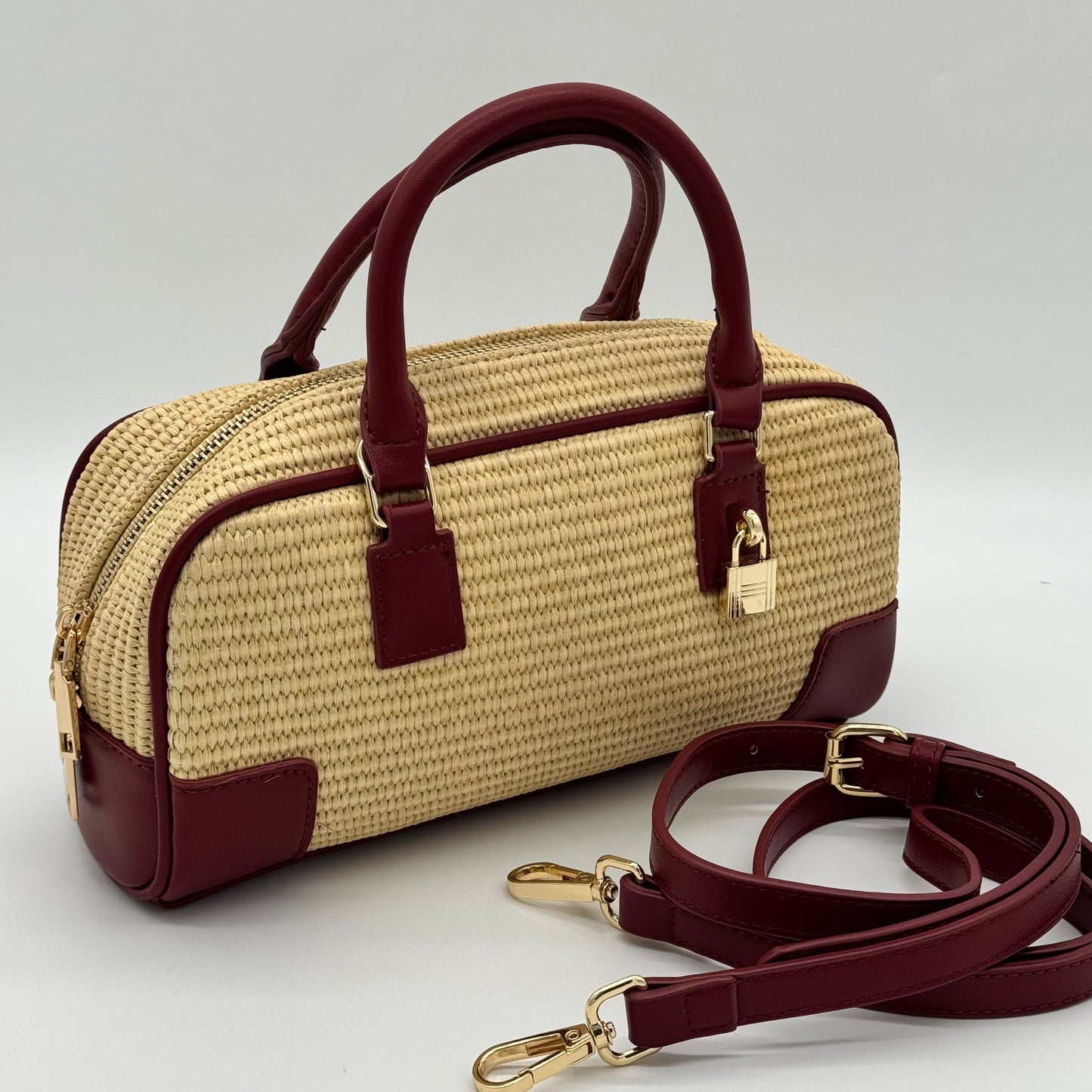 Straw Crossbody Grab Bag