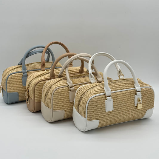 Straw Crossbody Grab Bag