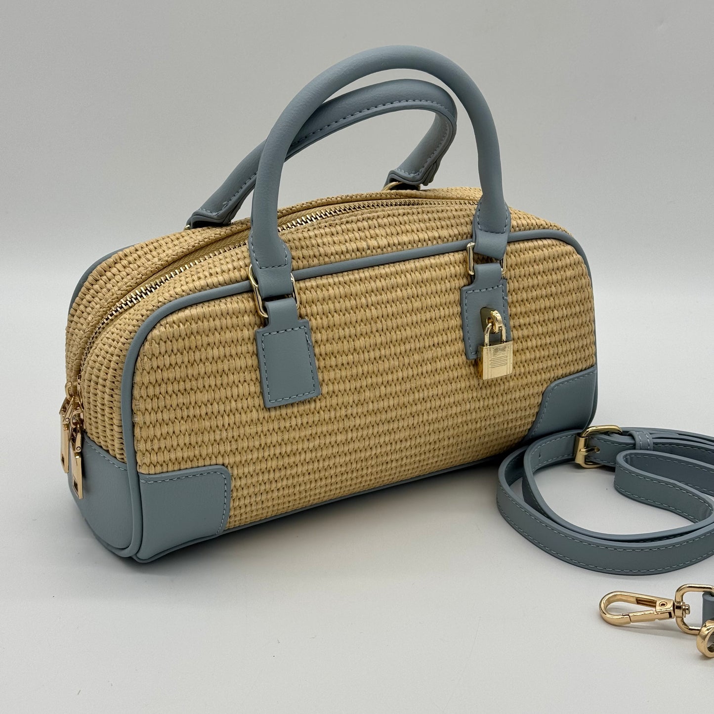 Straw Crossbody Grab Bag