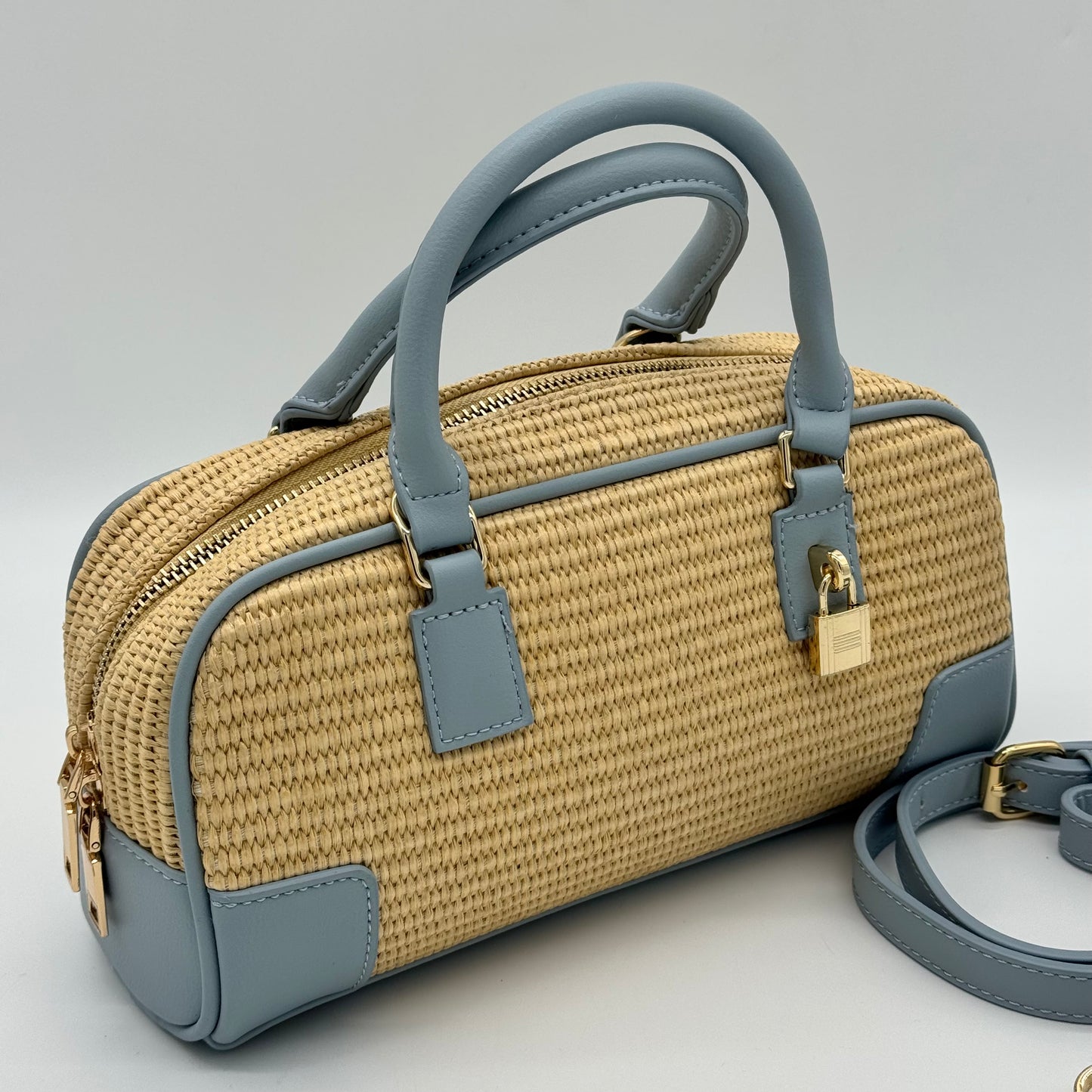 Straw Crossbody Grab Bag