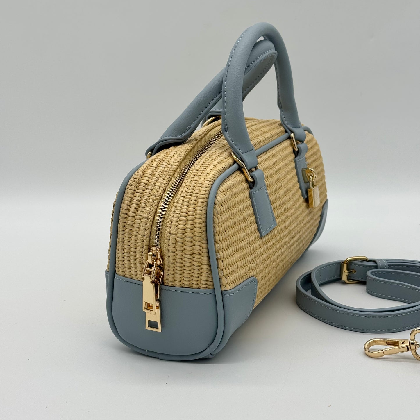 Straw Crossbody Grab Bag