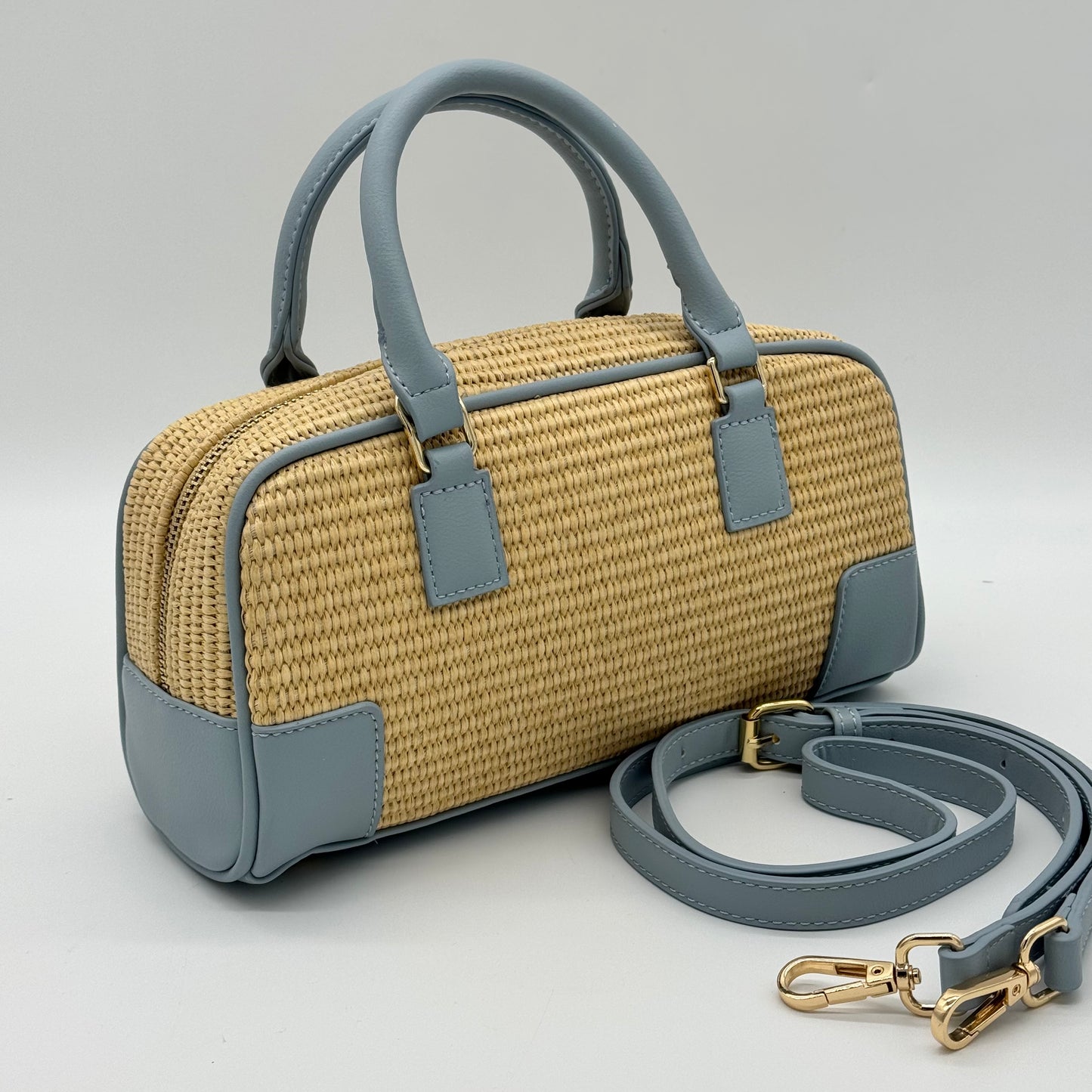 Straw Crossbody Grab Bag