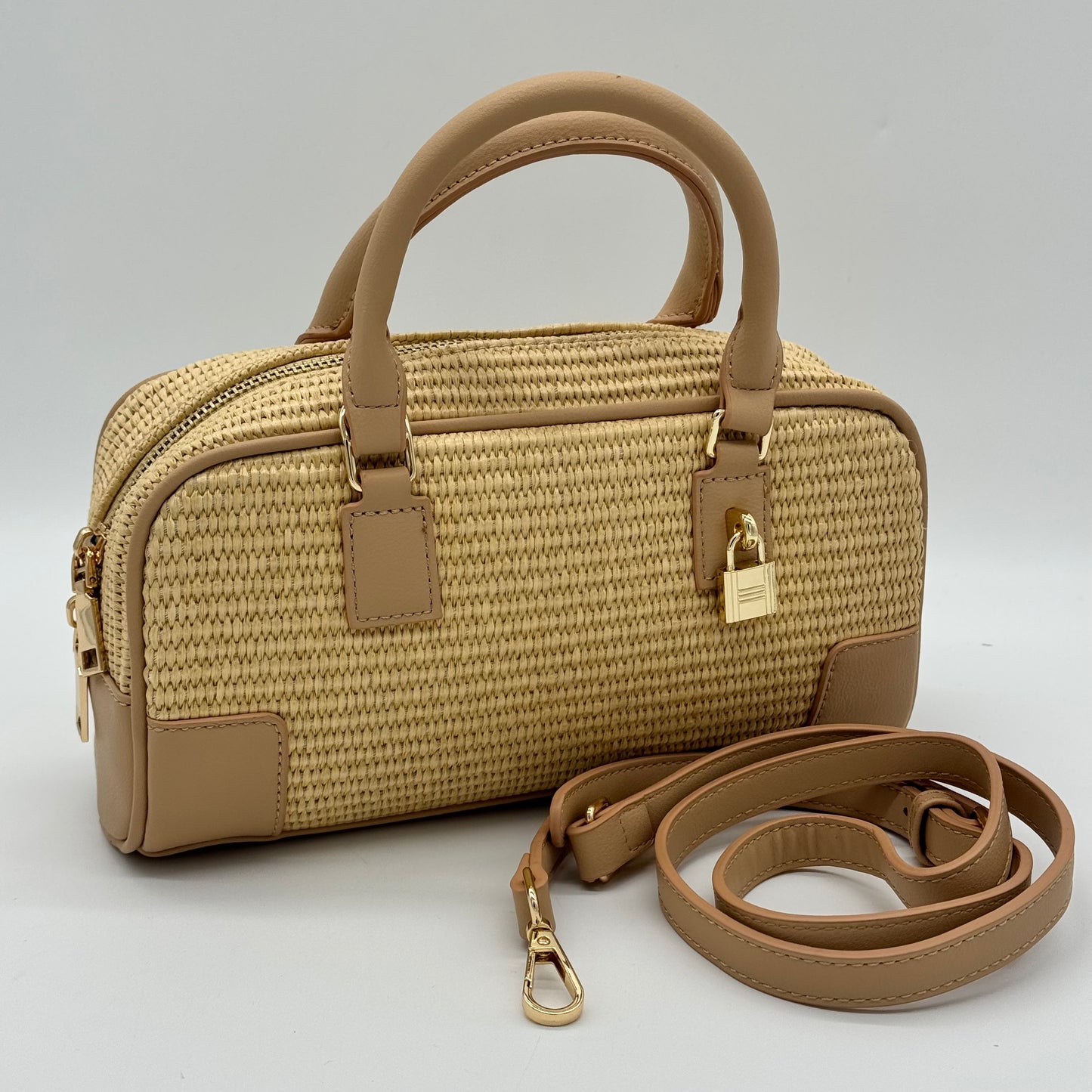 Straw Crossbody Grab Bag